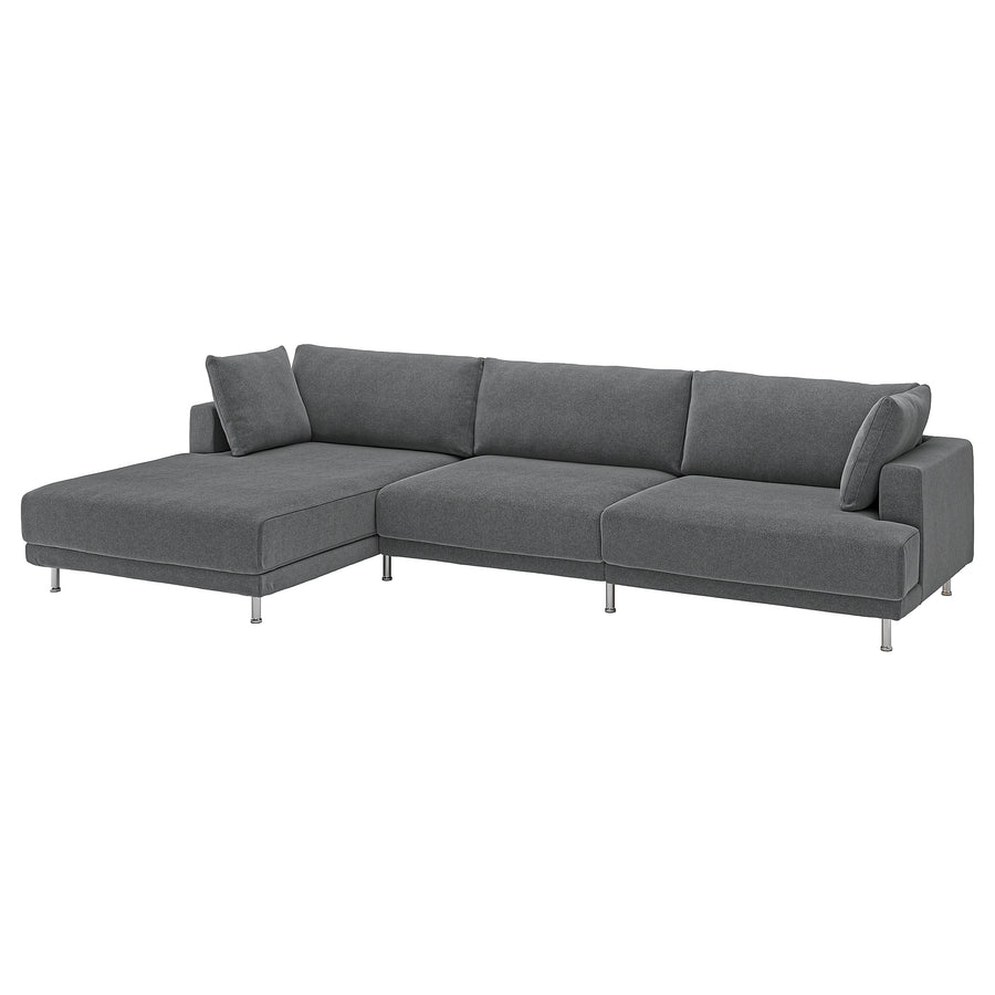 UPPÅKRA 4,5-seat modular sofa, with chaise longue, left/Johanneshov dark grey, 364x95x180 cm