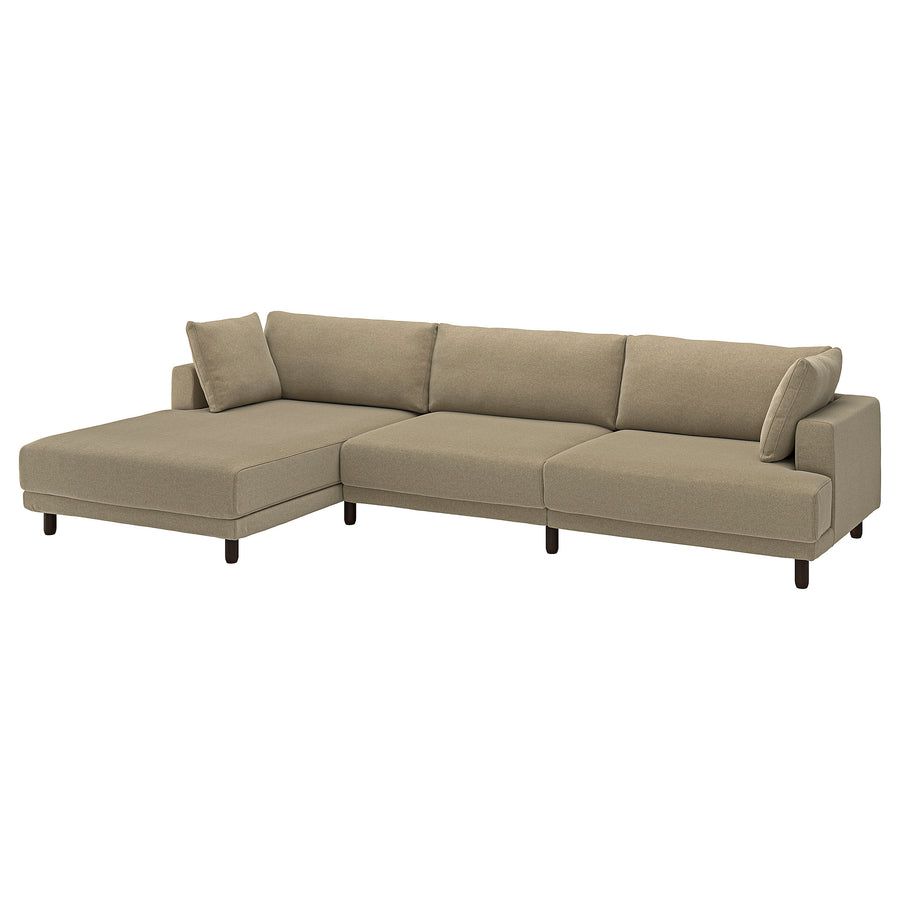 UPPÅKRA 4,5-seat modular sofa, with chaise longue, left/Johanneshov brown-beige, 364x95x180 cm