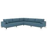 UPPÅKRA modular corner sofa, 6 seat, Axvall dark grey-blue