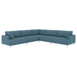 UPPÅKRA modular corner sofa, 6 seat, Axvall dark grey-blue