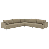 UPPÅKRA modular corner sofa, 6 seat, Johanneshov brown-beige, 342x95 cm