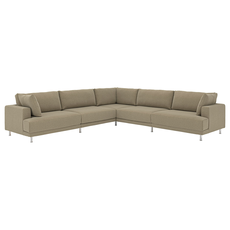 UPPÅKRA modular corner sofa, 6 seat, Johanneshov brown-beige, 342x95 cm
