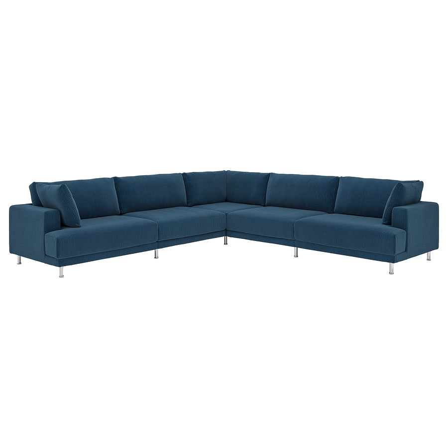 UPPÅKRA modular corner sofa, 6 seat, Samsala dark blue, 342x95 cm