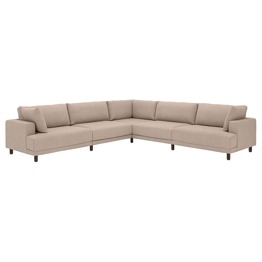 UPPÅKRA modular corner sofa, 6 seat, Samsala grey-beige, 342x95 cm