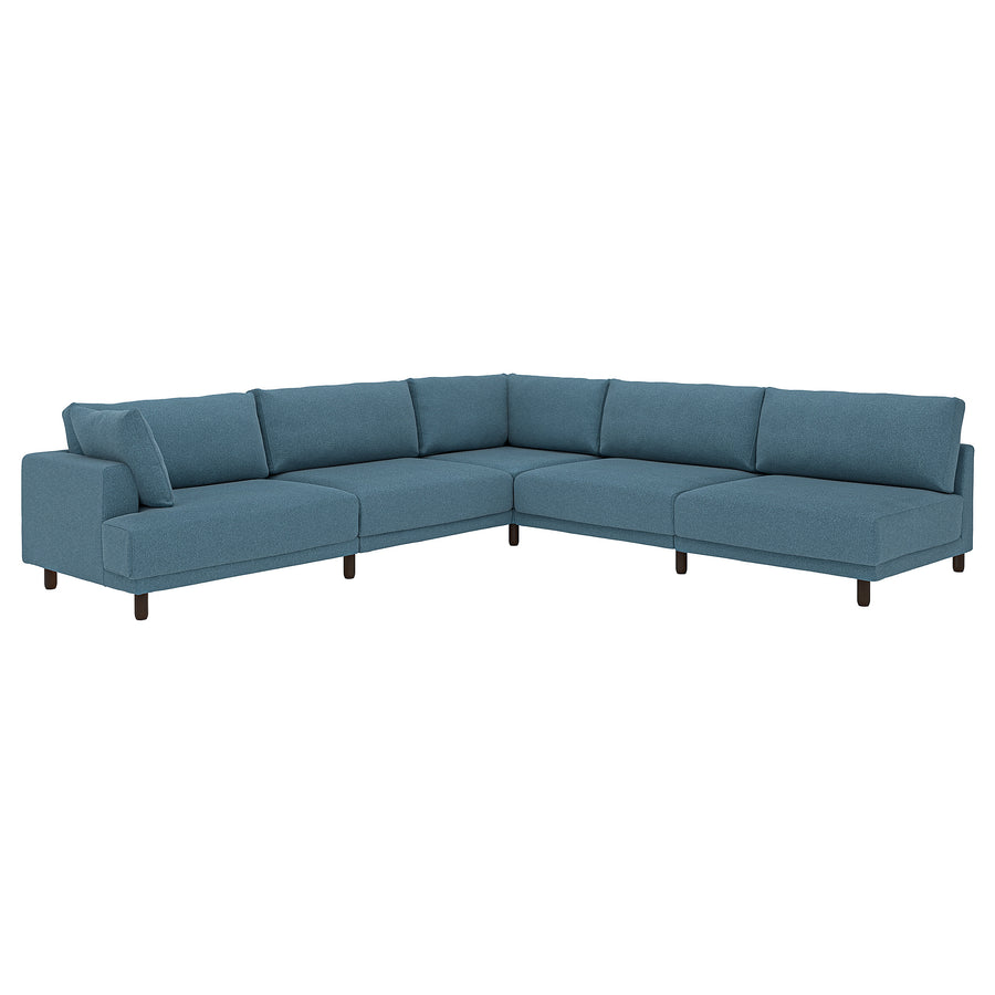 UPPÅKRA modular corner sofa, 6 seat, with open end, right/Axvall dark grey-blue