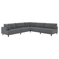 UPPÅKRA modular corner sofa, 6 seat, with open end, right/Johanneshov dark grey, 325x95 cm