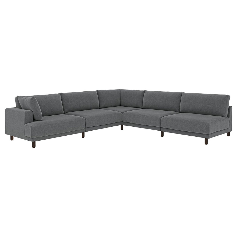 UPPÅKRA modular corner sofa, 6 seat, with open end, right/Johanneshov dark grey, 325x95 cm
