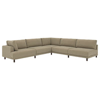 UPPÅKRA modular corner sofa, 6 seat, with open end, right/Johanneshov brown-beige, 325x95 cm