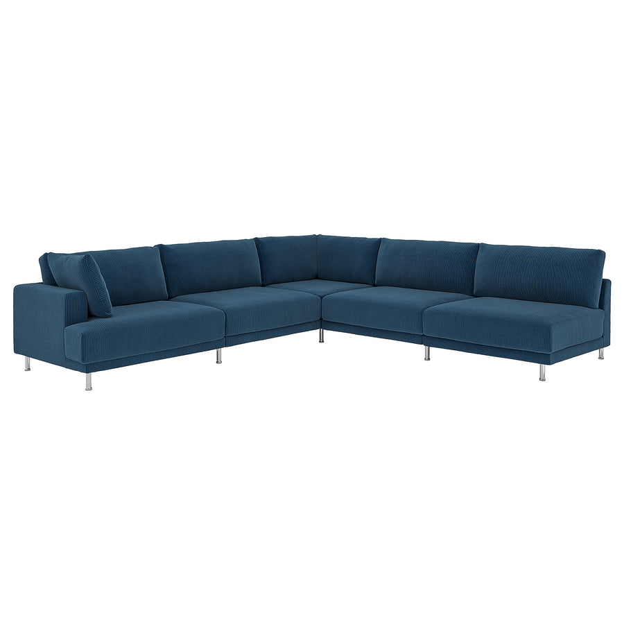 UPPÅKRA modular corner sofa, 6 seat, with open end, right/Samsala dark blue, 325x95 cm