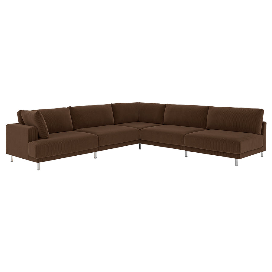 UPPÅKRA modular corner sofa, 6 seat, with open end, right/Samsala dark brown, 325x95 cm