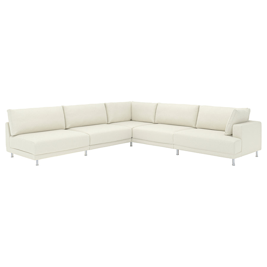 UPPÅKRA modular corner sofa, 6 seat, with open end, left/Axvall off-white, 342x95 cm