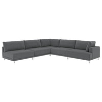 UPPÅKRA modular corner sofa, 6 seat, with open end, left/Johanneshov dark grey, 342x95 cm