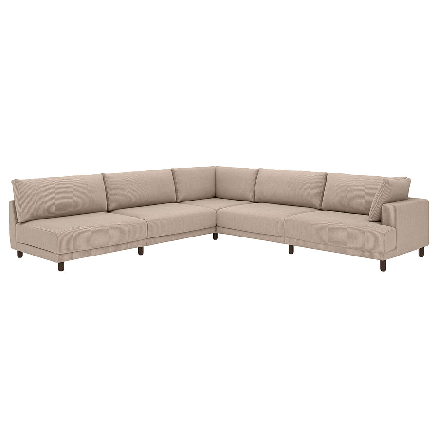 UPPÅKRA modular corner sofa, 6 seat, with open end, left/Samsala grey-beige, 342x95 cm