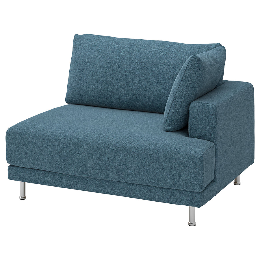 UPPÅKRA 1.5-seat module, with armrest right/Axvall dark grey-blue, 127x95x107 cm