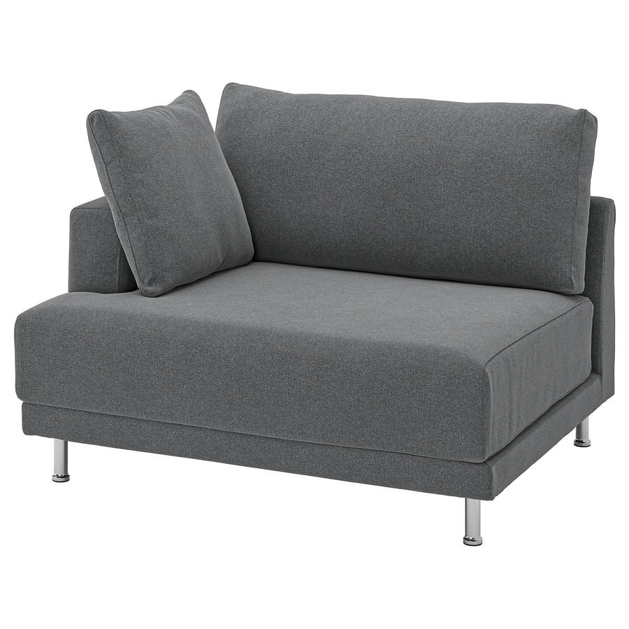 UPPÅKRA 1.5-seat module, with armrest left/Johanneshov dark grey, 127x95x107 cm