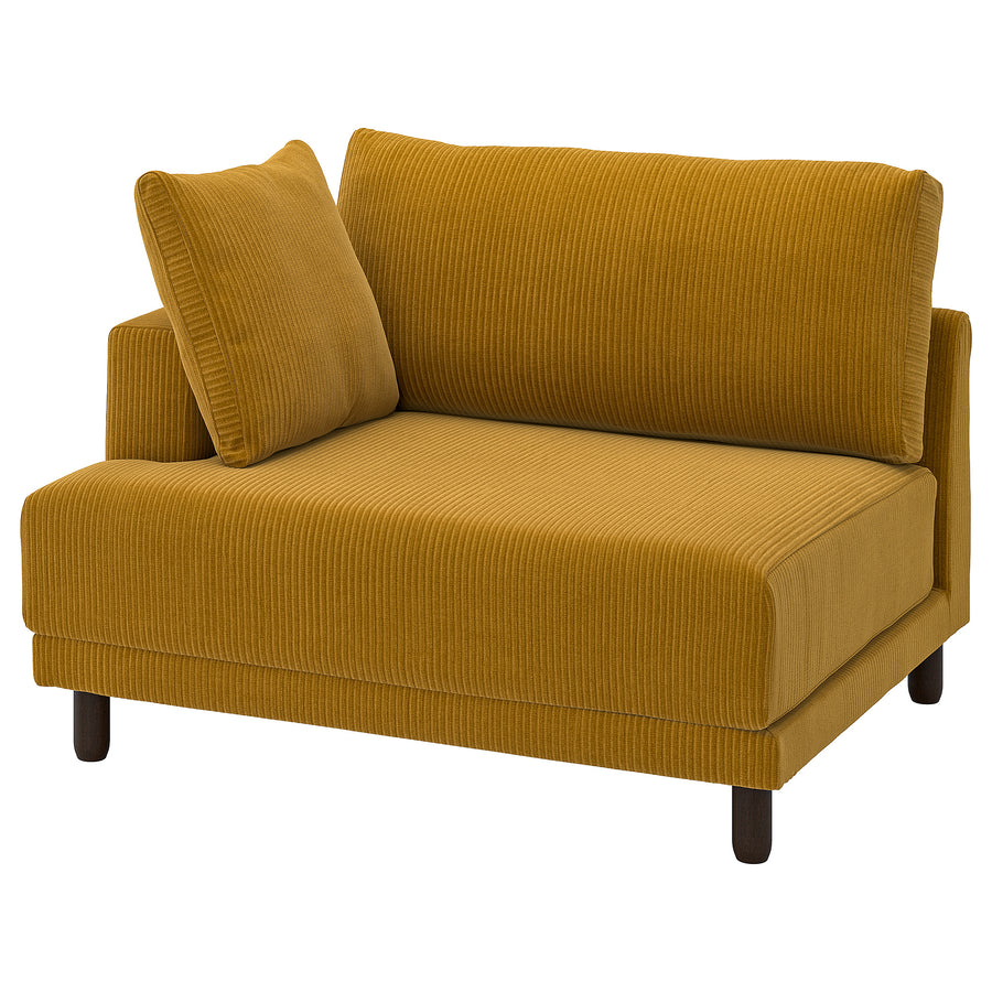 UPPÅKRA 1.5-seat module, with armrest left/Samsala yellow-brown, 127x95x107 cm