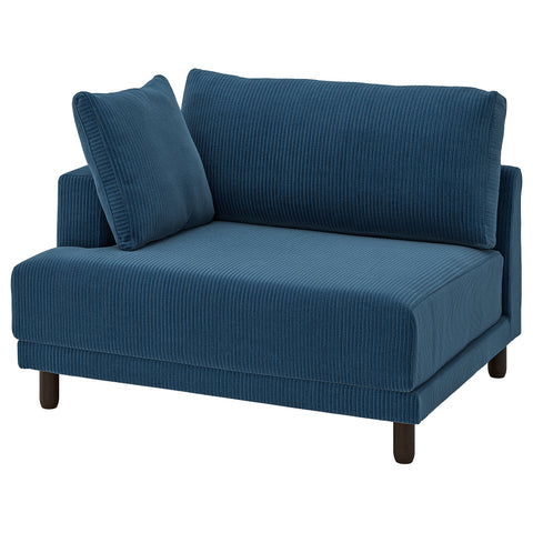 UPPÅKRA 1.5-seat module, with armrest left/Samsala dark blue, 127x95x107 cm