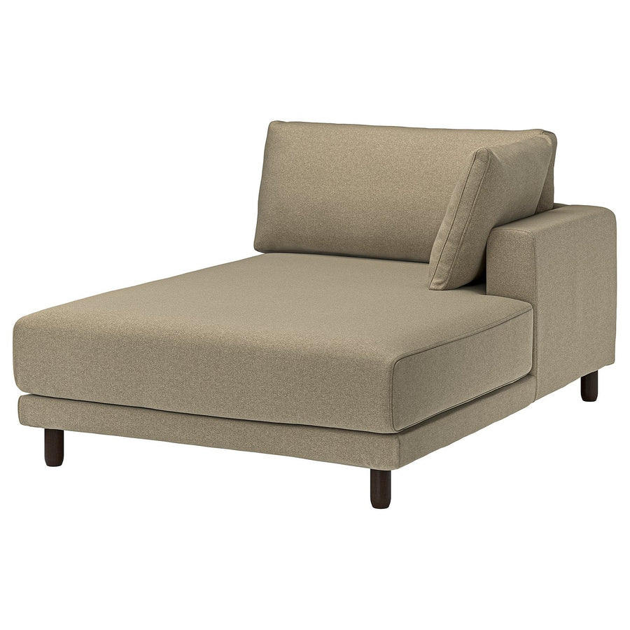 UPPÅKRA chaise longue module, with armrest right/Johanneshov brown-beige, 127x95x180 cm