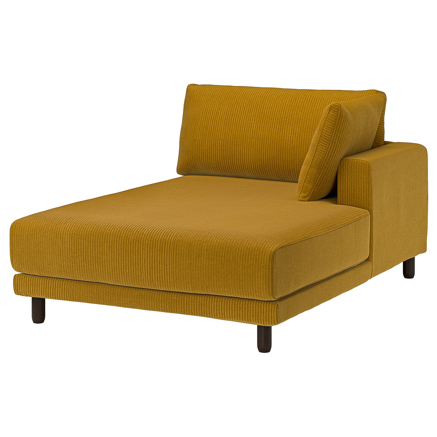 UPPÅKRA chaise longue module, with armrest right/Samsala yellow-brown, 127x95x180 cm