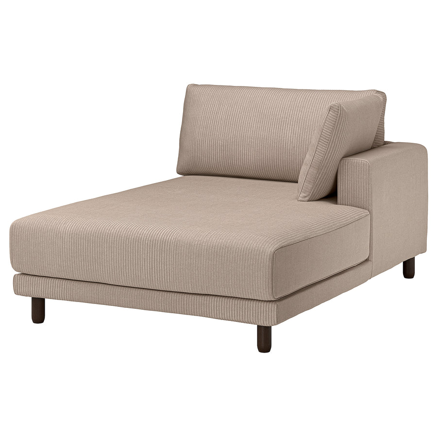 UPPÅKRA chaise longue module, with armrest right/Samsala grey-beige, 127x14x180 cm