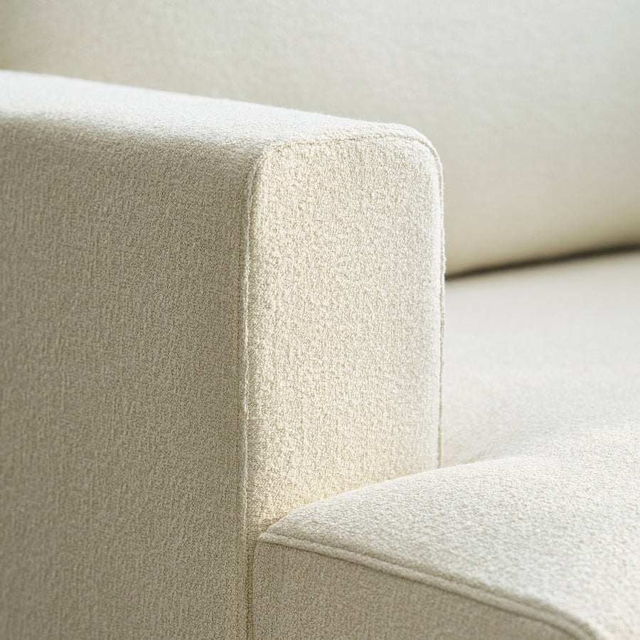 UPPÅKRA chaise longue module, with armrest left/Axvall off-white, 127x95x180 cm