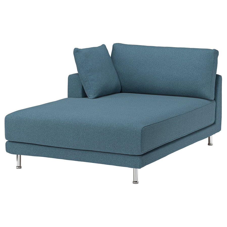 UPPÅKRA chaise longue module, with armrest left/Axvall dark grey-blue, 127x46x180 cm