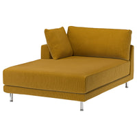 UPPÅKRA chaise longue module, with armrest left/Samsala yellow-brown, 127x46x180 cm