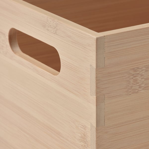 UPPDATERA storage box, light bamboo, 16x24x15 cm