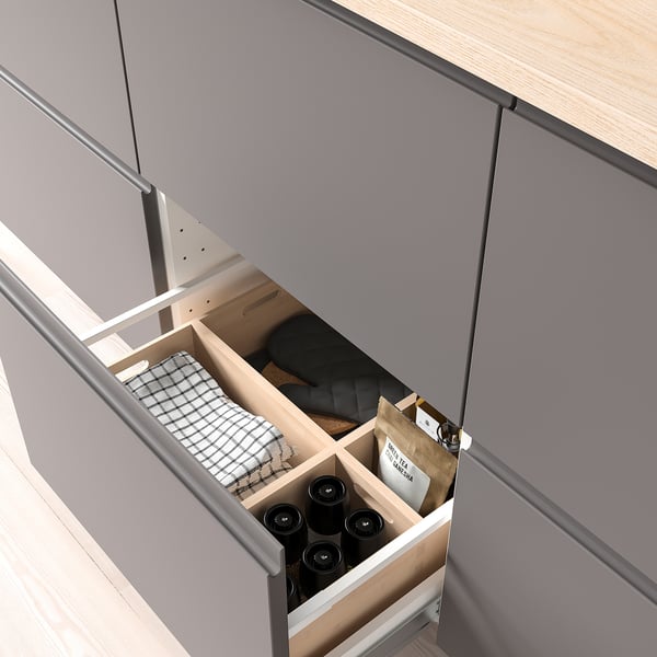 UPPDATERA storage box, light bamboo, 16x24x15 cm