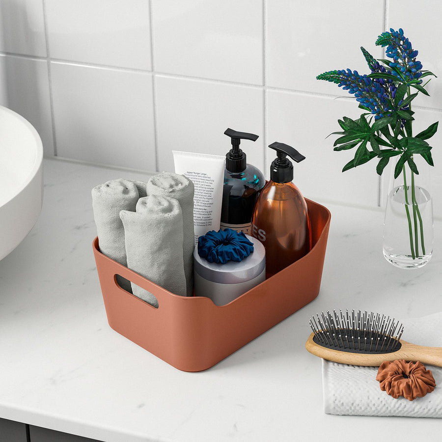 UPPDATERA box, red-brown, 24x10x17 cm