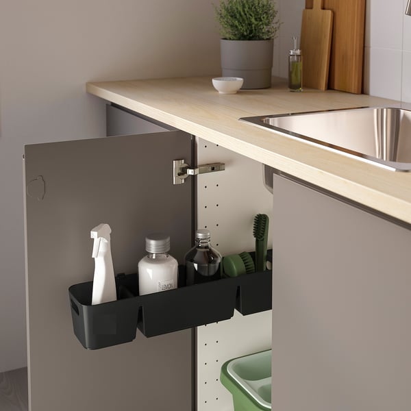 UPPDATERA box with slider, anthracite, 50x15x12 cm