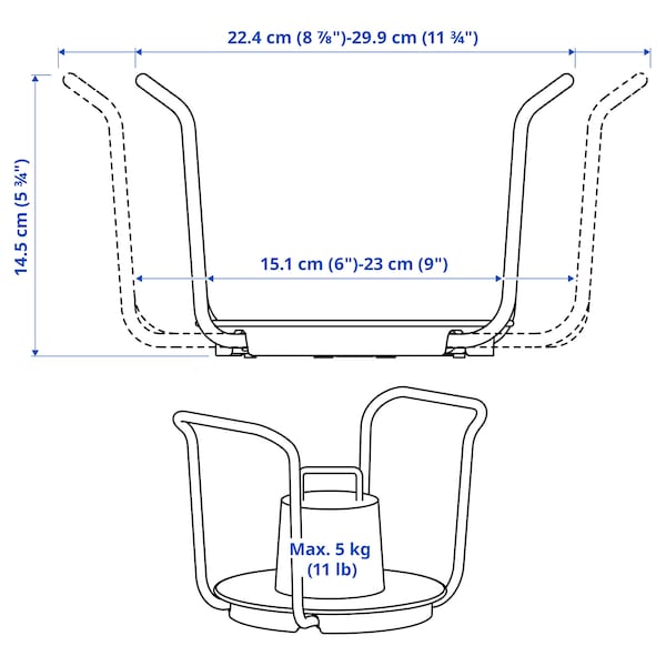 UPPDATERA plate holder, anthracite, 15-23 cm