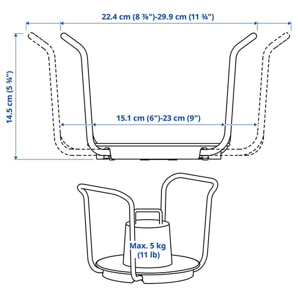 UPPDATERA plate holder, anthracite, 15-23 cm