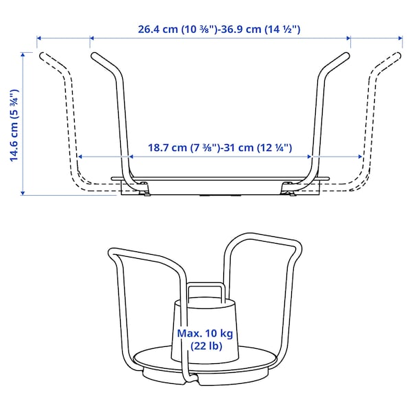 UPPDATERA plate holder, anthracite, 19-31 cm