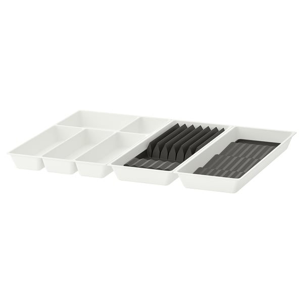 UPPDATERA cutlery tray/2 trays w spice rack, white/anthracite, 72x50 cm