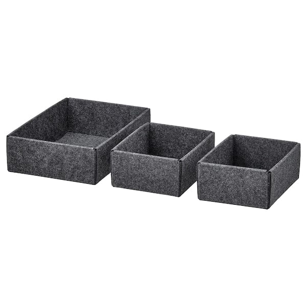 Ikea UPPDATERA - Box, set of 3, grey