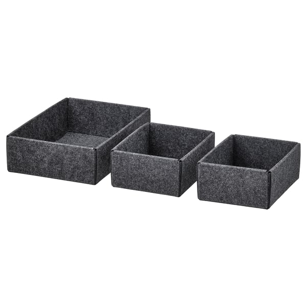 UPPDATERA box, set of 3, grey