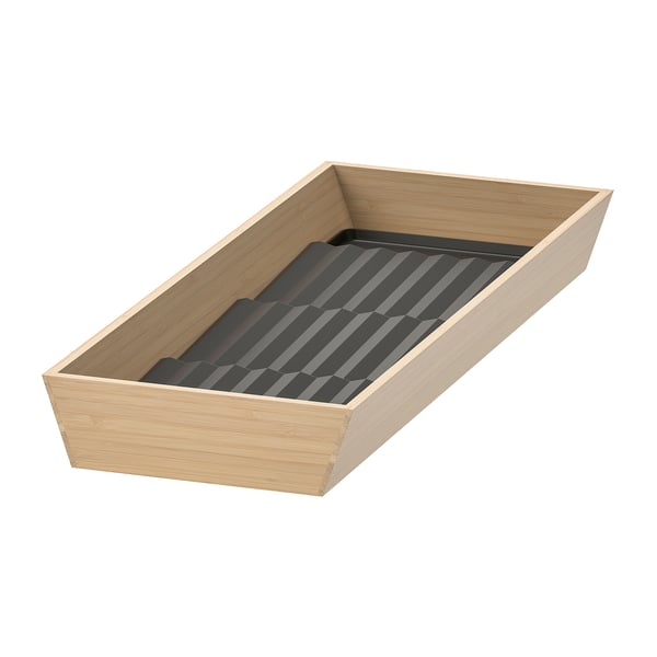 UPPDATERA tray with spice rack, light bamboo/anthracite, 20x50 cm