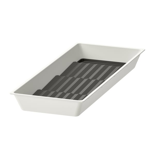 UPPDATERA tray with spice rack, white/anthracite, 20x50 cm