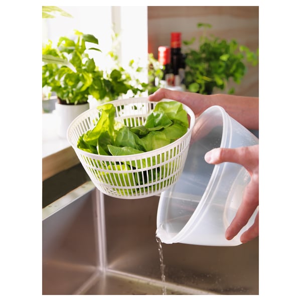 UPPFYLLD salad spinner, white, 23 cm