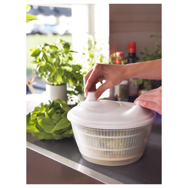 UPPFYLLD salad spinner, white, 23 cm