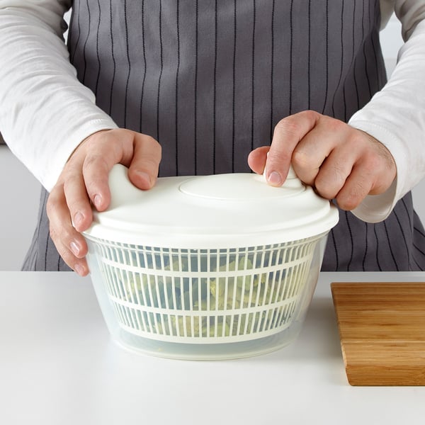 UPPFYLLD salad spinner, white, 23 cm