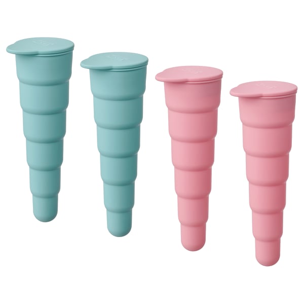 UPPFYLLD ice lolly maker, pop-up turquoise/pink, 16 cm, 4 pack