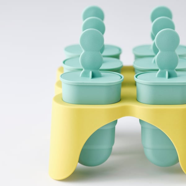 UPPFYLLD ice lolly maker, turquoise/yellow