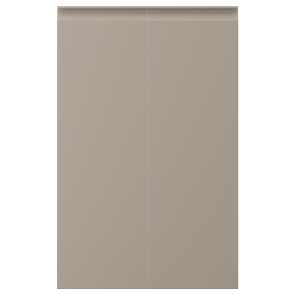 UPPLÖV 2-p door f corner base cabinet set, right-hand/matt dark beige, 25x80 cm