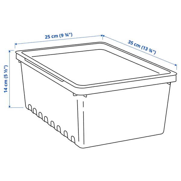 UPPSNOFSAD storage box with lid, black, 35x25x14 cm/9 l