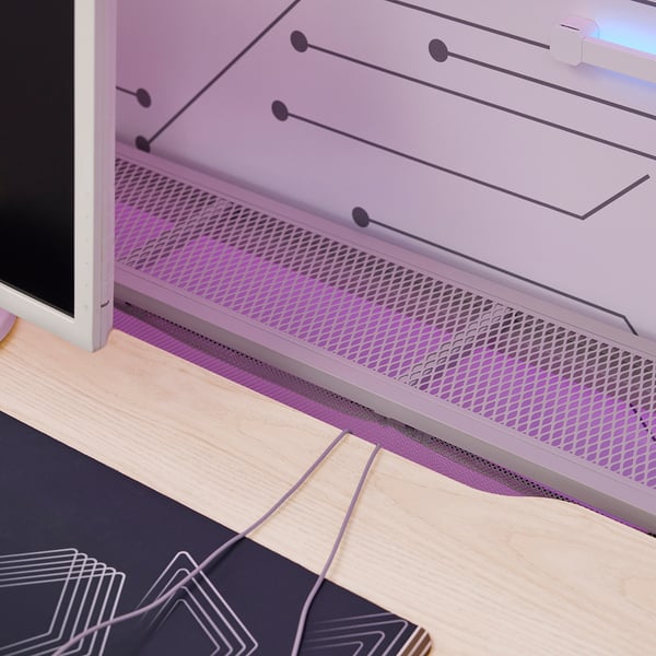 UTESPELARE gaming desk, ash effect/grey, 160x80 cm