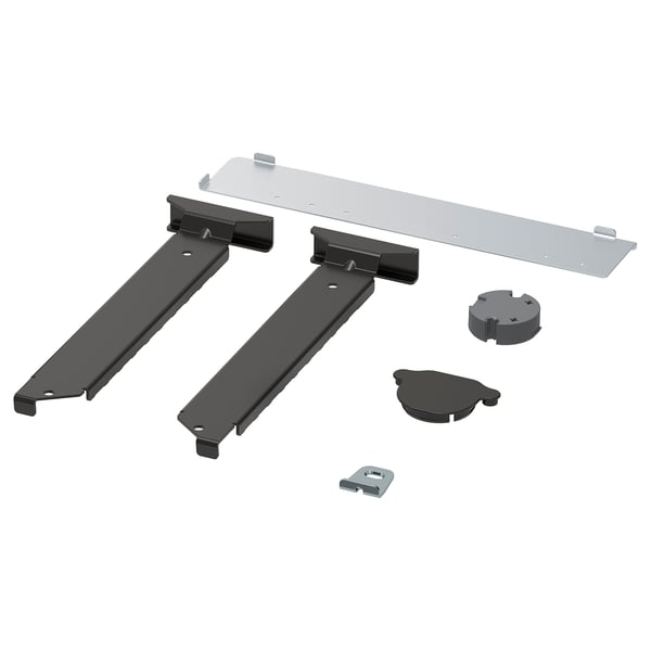 UTRUSTA fitting for mounting drawer on door, black-grey