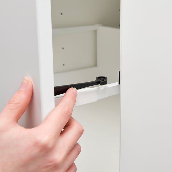 UTRUSTA lock for kitchen drawers/cabinets, black, 4 pack