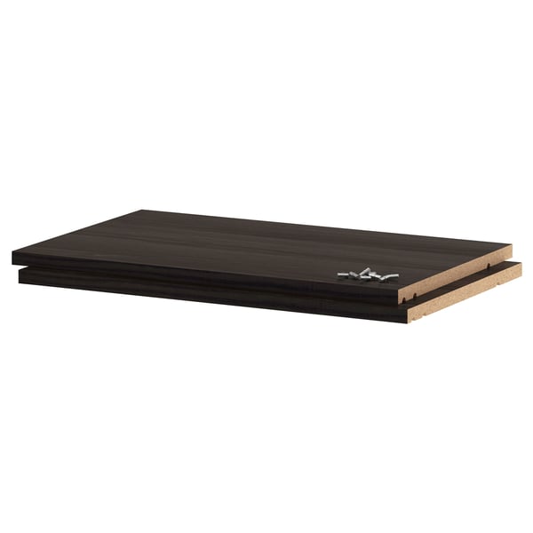 UTRUSTA shelf, wood effect black, 60x37 cm